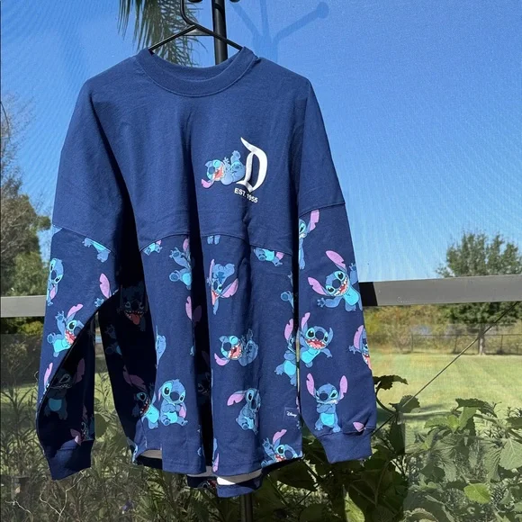 Disneyland Resort adult unisex Navy Stitch Sweatshirt - Picture 4 of 6